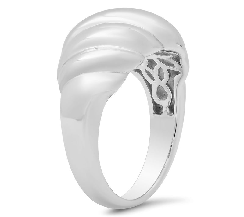 Sterling Silver Domed Shrimp Statement Ring — View 2