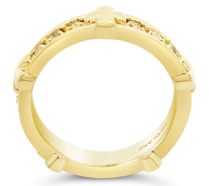 Dallas Prince 14K Gold Clad Marcasite Unity Cross Ring — View 2