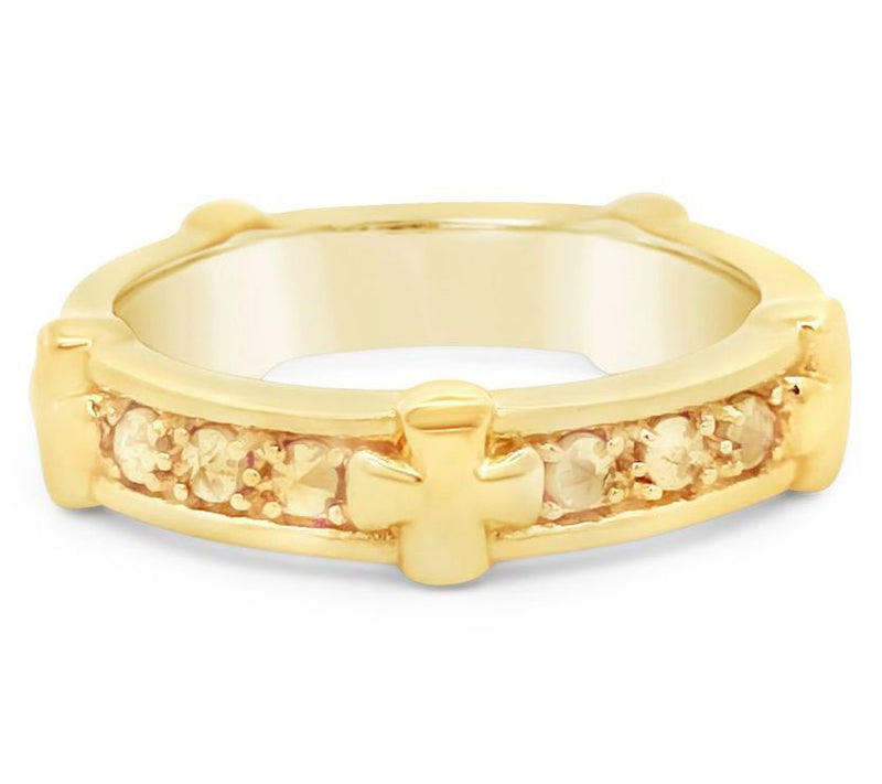Dallas Prince 14K Gold Clad Marcasite Unity Cross Ring — View 11