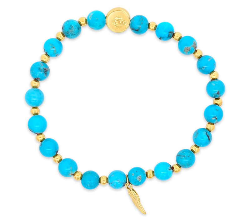 Elyse Ryan 14K Gold Clad Turquoise Wing Charm Bracelet — View 3