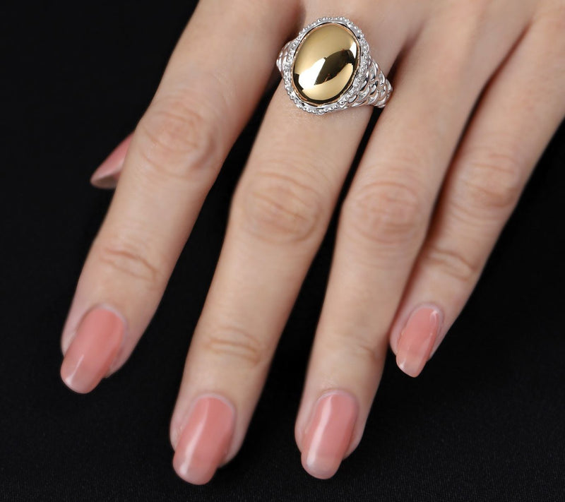 Tiffany Kay Studio Two-Tone Sterling Silver Purl-Knit Ring — View 4