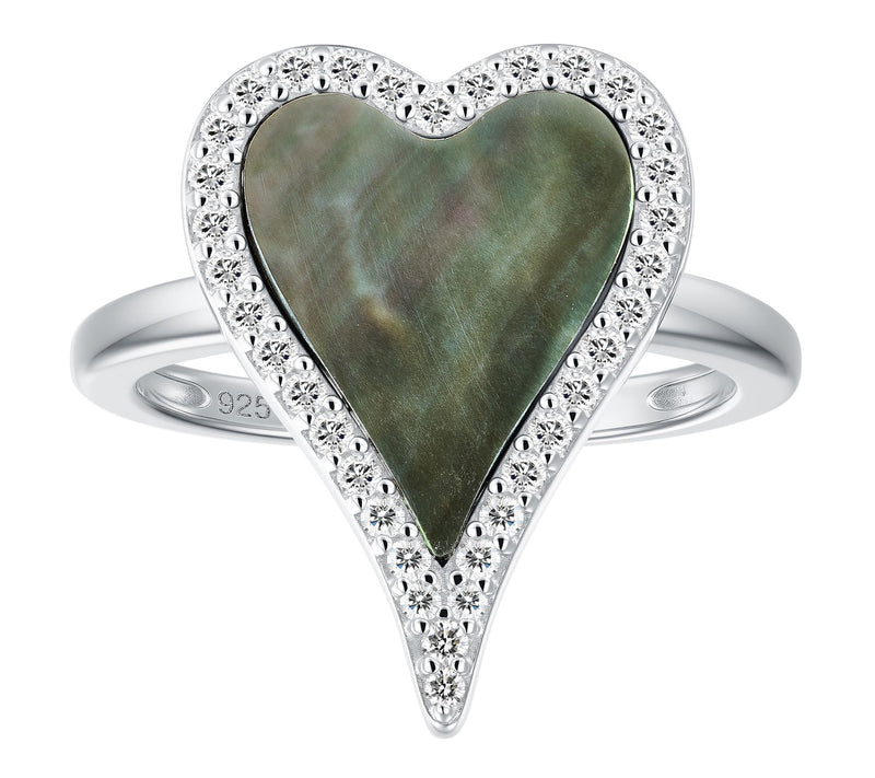 JEN by Jennifer Miller Gemstone Halo Heart Ring, Sterling — View 15