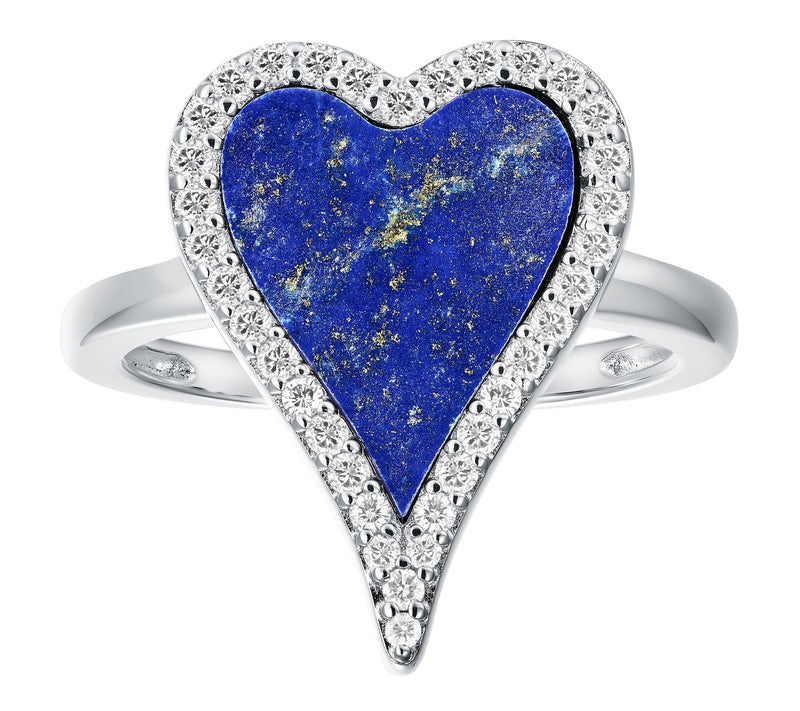 JEN by Jennifer Miller Gemstone Halo Heart Ring, Sterling — View 16