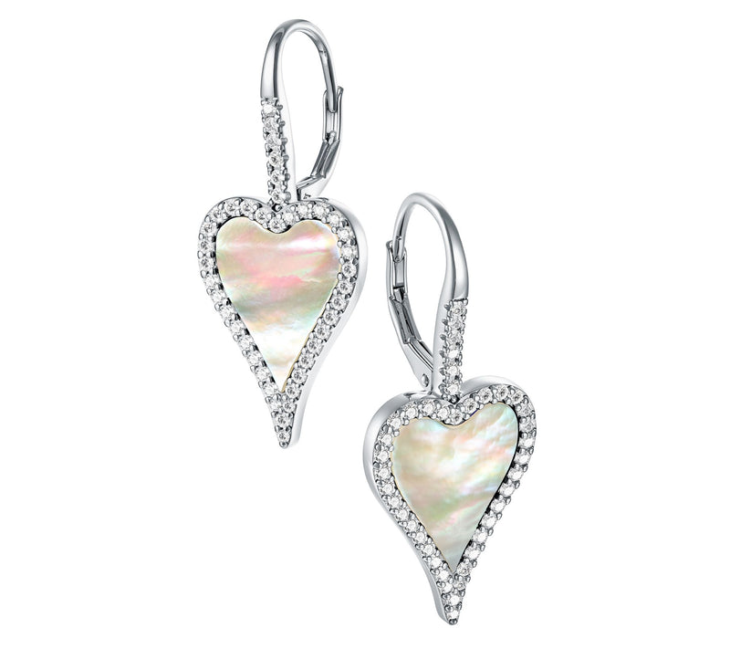 JEN by Jennifer Miller Lapis or Pearl Heart Earrings, Sterling — View 8