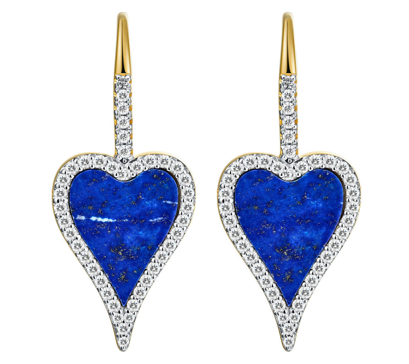 JEN by Jennifer Miller Lapis or Pearl Heart Earrings, Sterling — View 3