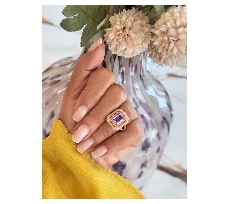 JEN by Jennifer Miller Multi-Gemstone Halo Ring, 14K Plated — View 4