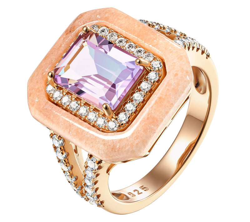 JEN by Jennifer Miller Multi-Gemstone Halo Ring, 14K Plated — View 2