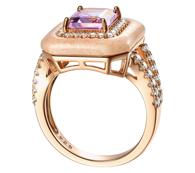JEN by Jennifer Miller Multi-Gemstone Halo Ring, 14K Plated — View 3