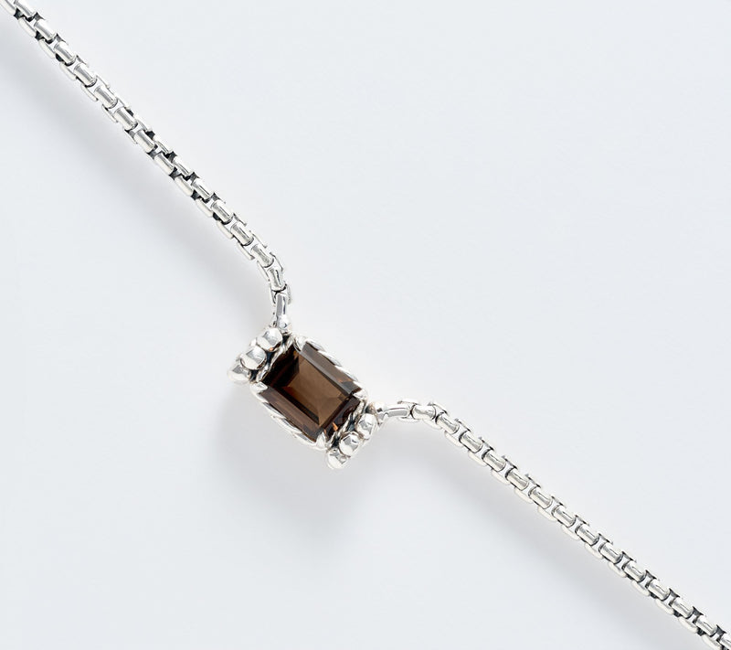 JAI Sterling Silver Emerald Cut 2.7mm Box Chain 16" Necklace — View 17