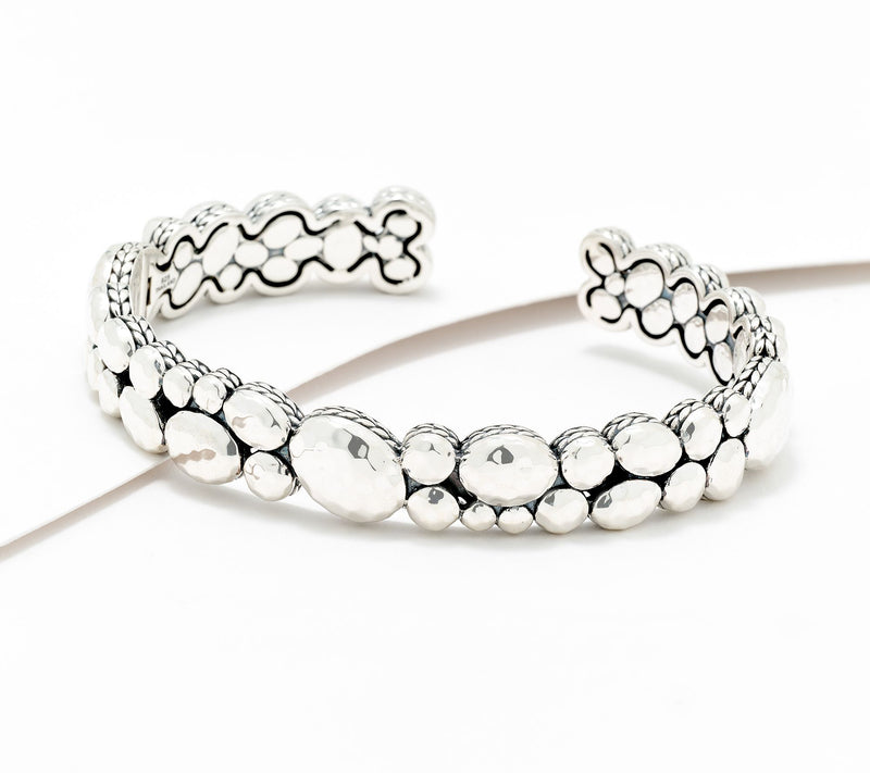 JAI Ireland Sterling Silver Hammered Cobblestone Cuff, 38.5g — Main view
