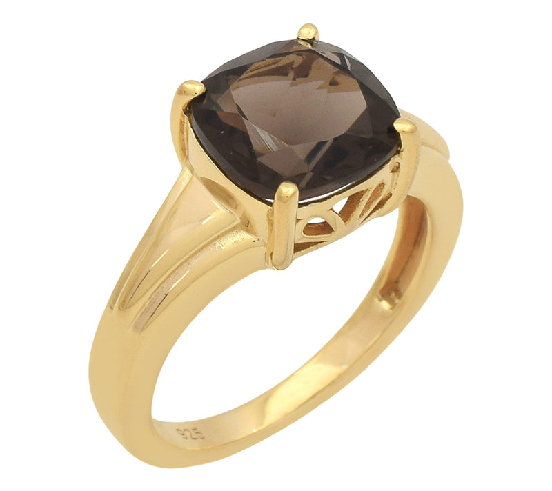 Affinity Gems Solitaire Cushion Gemstone Ring,14K Gold Plated — View 13