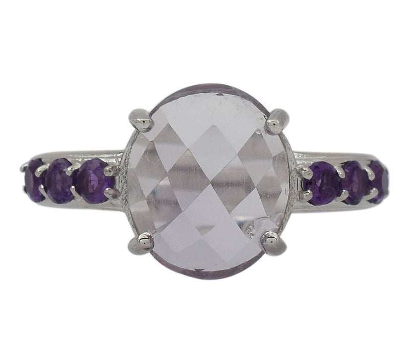Affinity Gems Multi-Gemstone Checkerboard Ring,Sterling — View 2