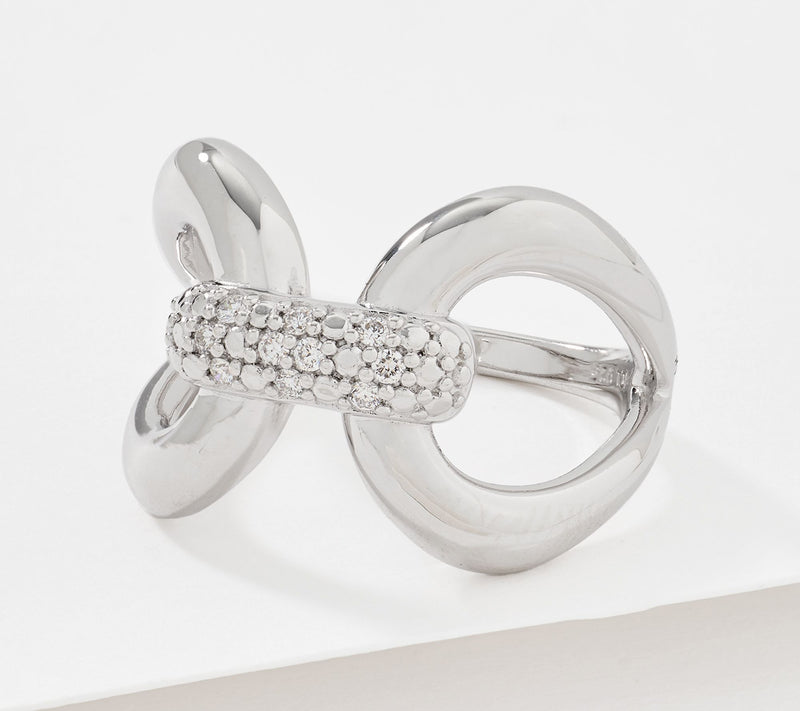 JEN by Jennifer Miller Lab Grown Diamond 0.10ct Pave Bar Ring — View 3