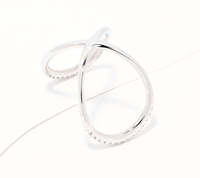 JEN by Jennifer Miller Criss Cross Pave Lab Grown Diamond Ring — View 2