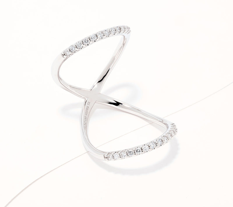 JEN by Jennifer Miller Criss Cross Pave Lab Grown Diamond Ring — Main view