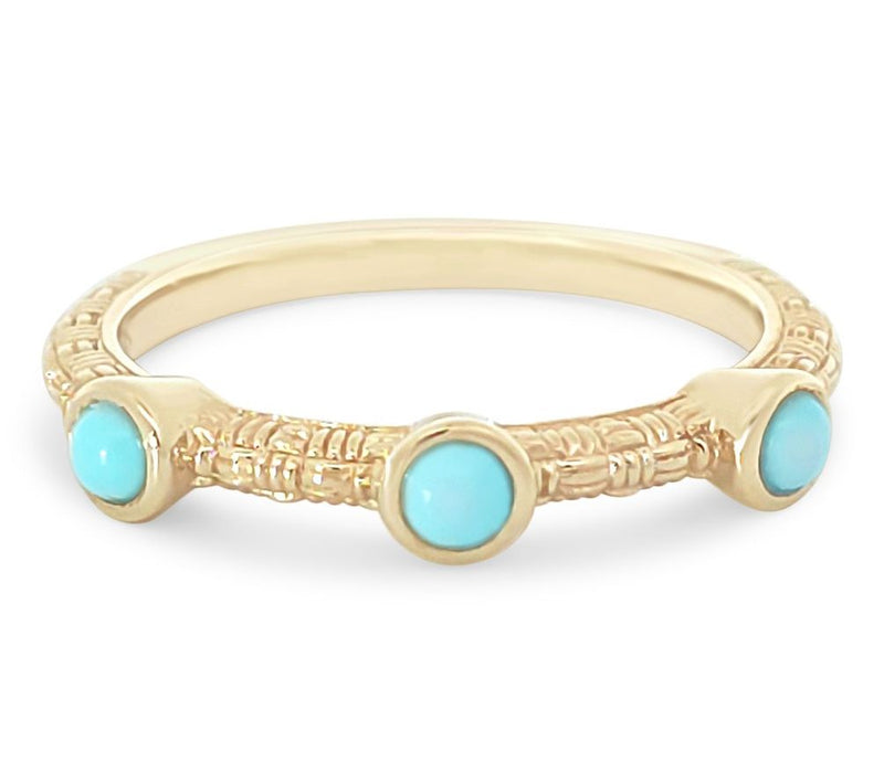 Ariva 18K Gold Clad Textured Turquoise Ring — Main view