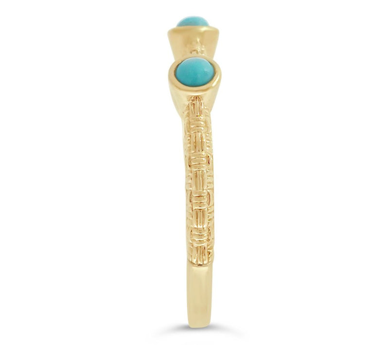 Ariva 18K Gold Clad Textured Turquoise Ring — View 3