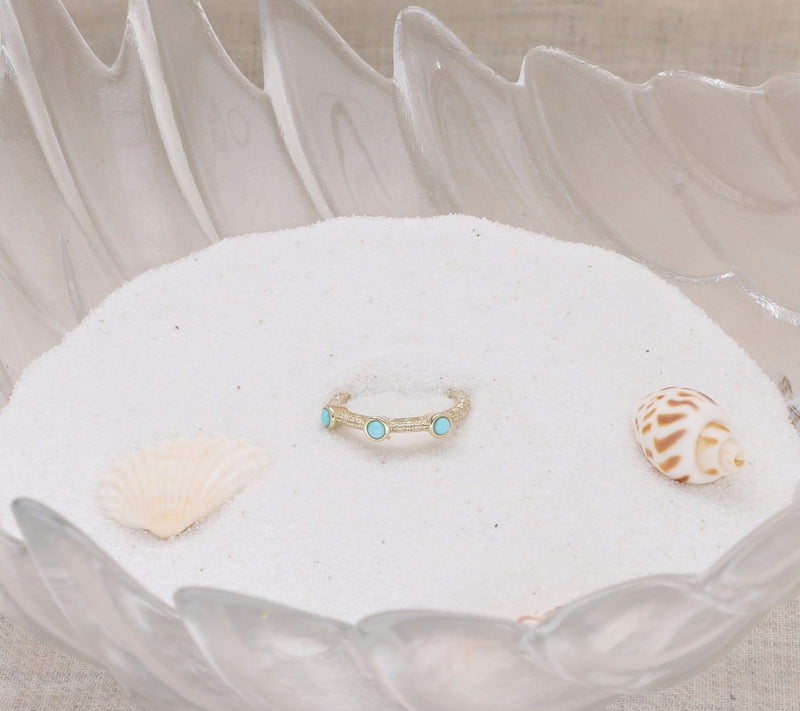 Ariva 18K Gold Clad Textured Turquoise Ring — View 4