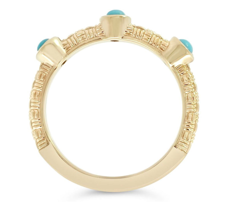Ariva 18K Gold Clad Textured Turquoise Ring — View 2