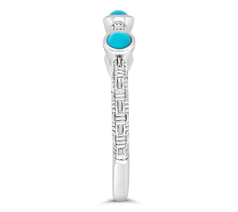 Ariva Sterling Silver Textured Turquoise Ring — View 3
