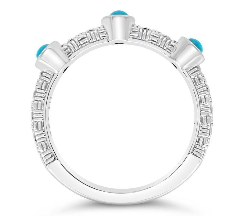 Ariva Sterling Silver Textured Turquoise Ring — View 2