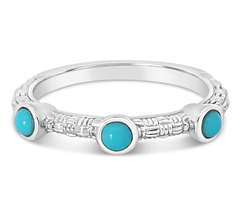 Ariva Sterling Silver Textured Turquoise Ring — Main view
