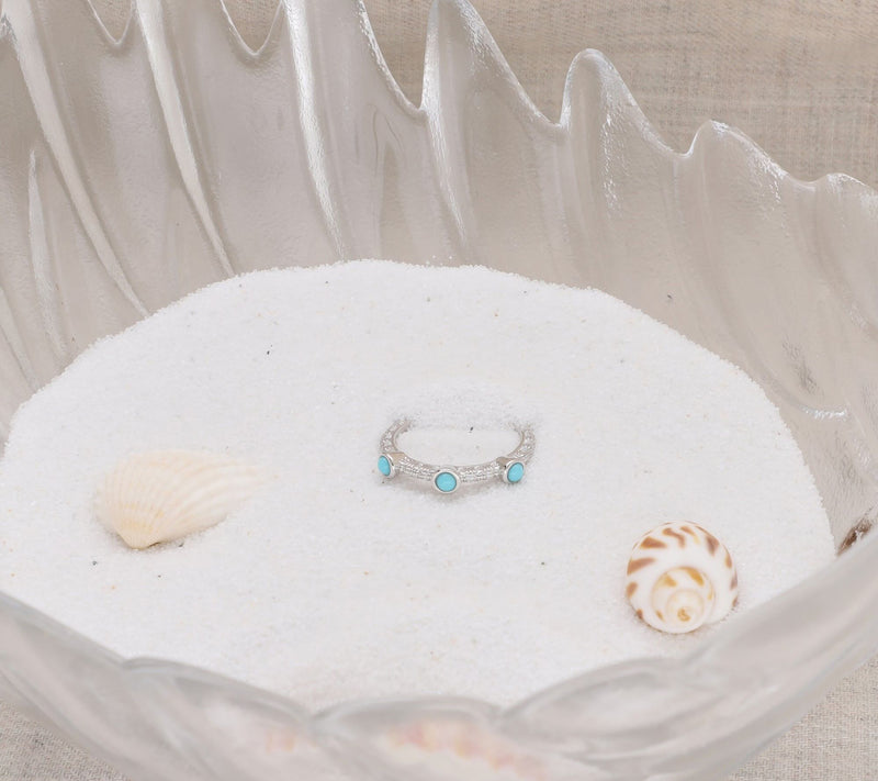 Ariva Sterling Silver Textured Turquoise Ring — View 4