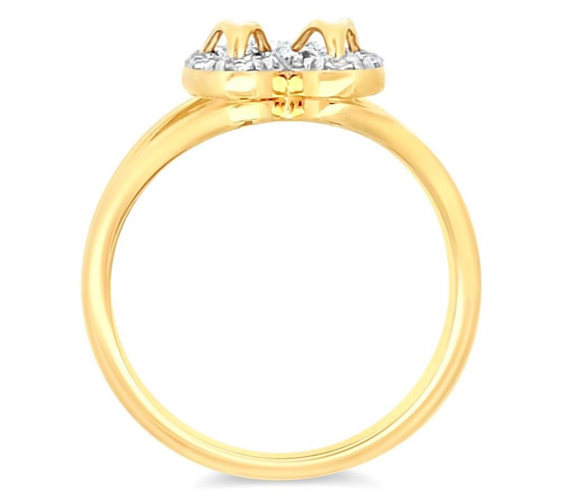 Goddaughters 14K Gold Clad White Topaz Flip Flop Ring — View 2