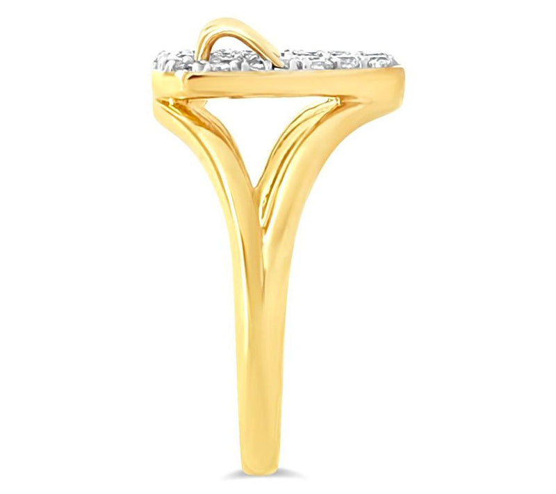 Goddaughters 14K Gold Clad White Topaz Flip Flop Ring — View 3