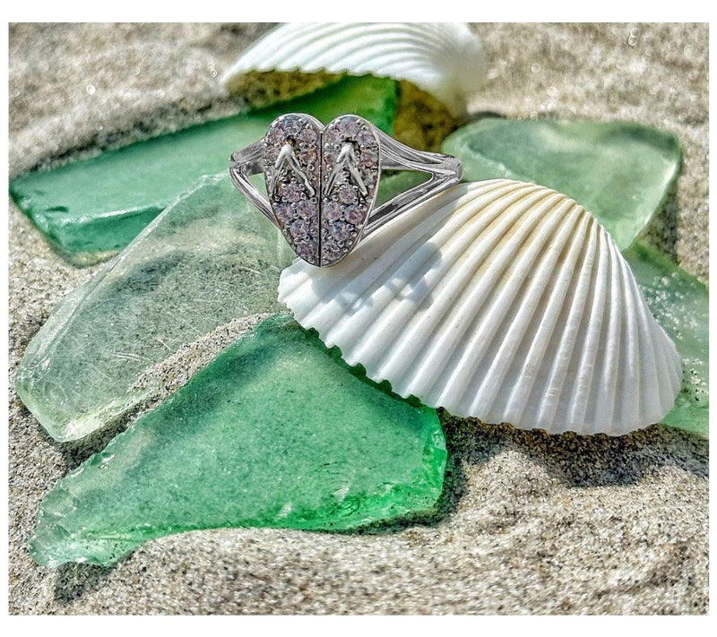 Goddaughters Sterling Silver White Topaz Flip Flop Ring — View 5