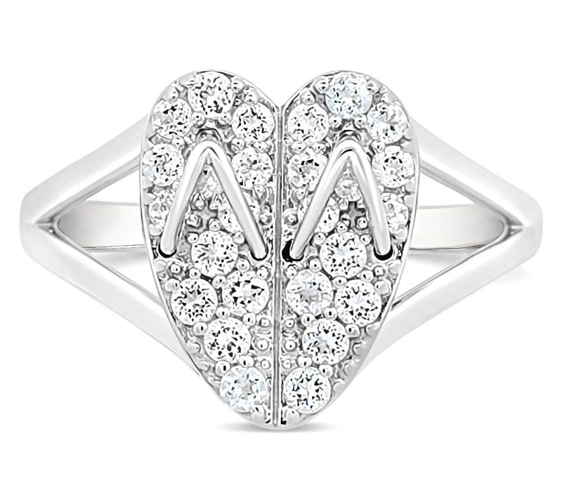 Goddaughters Sterling Silver White Topaz Flip Flop Ring — Main view