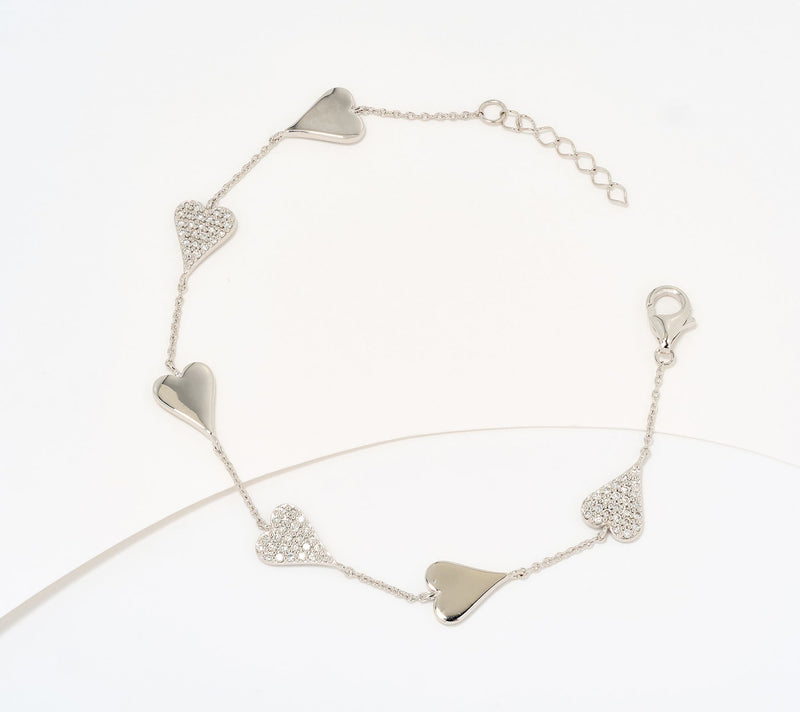 JEN by Jennifer Miller Polished & Lab Grown Diamond Heart Bracelet — View 6