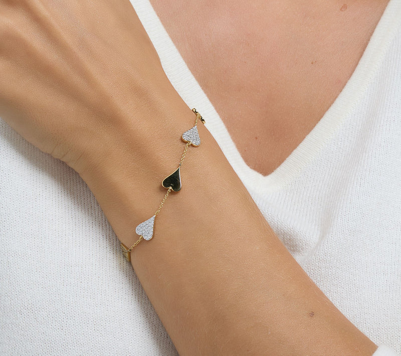 JEN by Jennifer Miller Polished & Lab Grown Diamond Heart Bracelet — View 3