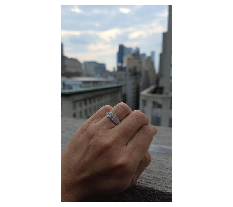 Diamonique 1.15 cttw Pave Band Ring, Sterling Silver — View 4