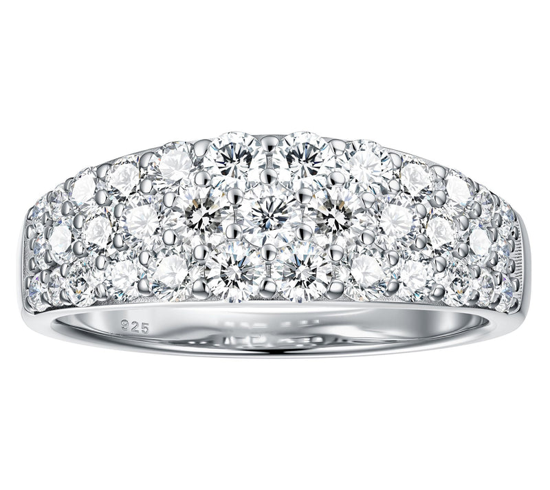 Diamonique 1.15 cttw Pave Band Ring, Sterling Silver — Main view