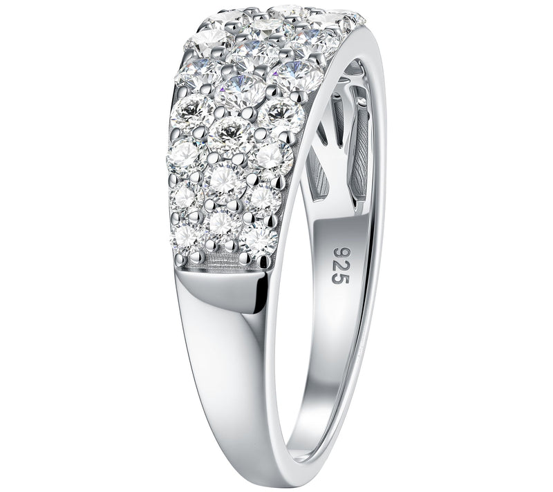 Diamonique 1.15 cttw Pave Band Ring, Sterling Silver — View 3