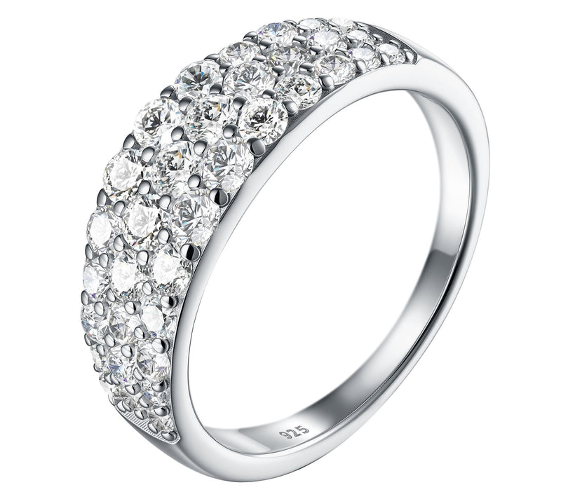 Diamonique 1.15 cttw Pave Band Ring, Sterling Silver — View 2