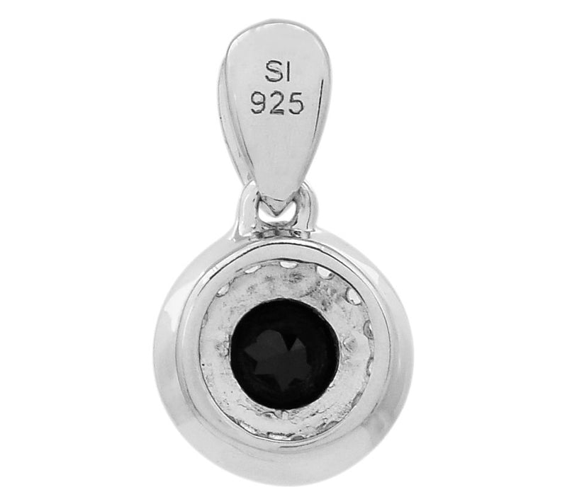 Affinity Gems Black Spinel & Topaz Halo PendantSterling — View 4