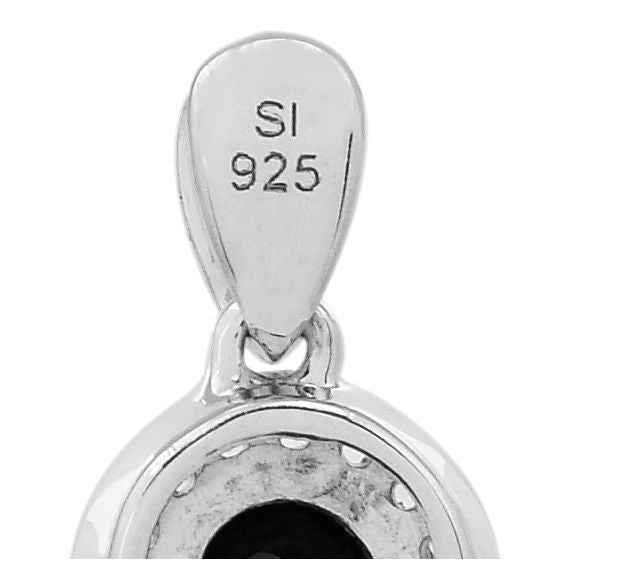 Affinity Gems Black Spinel & Topaz Halo PendantSterling — View 5