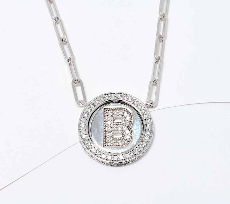 JEN by Jennifer Miller Pave Lab Grown Diamond Initial Necklace — View 3