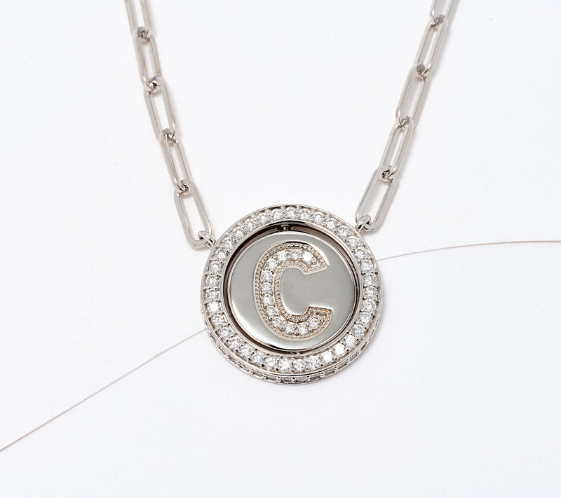 JEN by Jennifer Miller Pave Lab Grown Diamond Initial Necklace — View 34