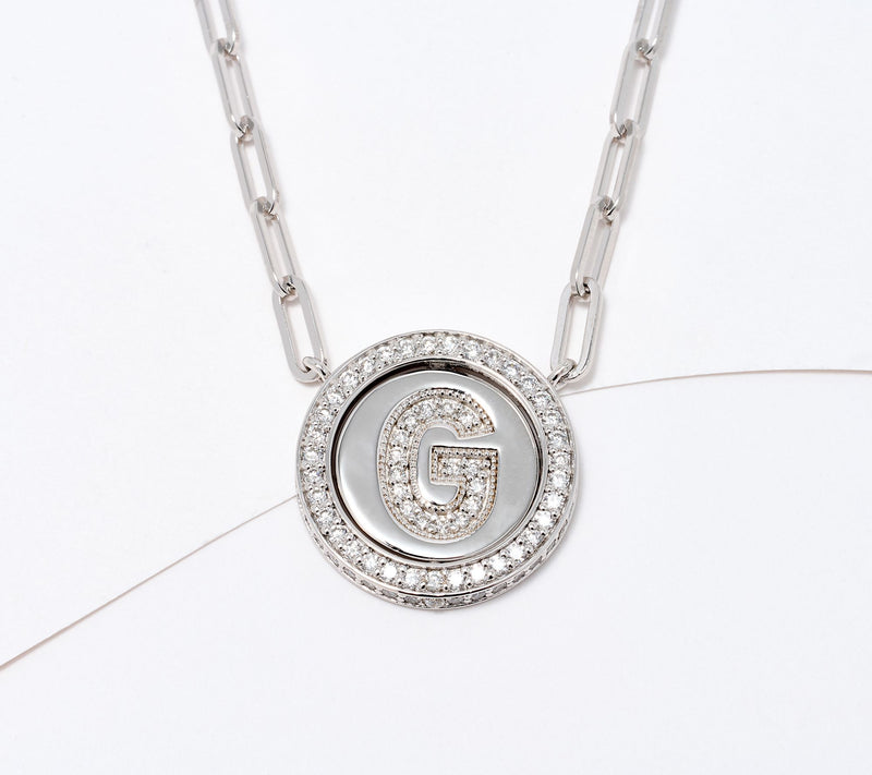 JEN by Jennifer Miller Pave Lab Grown Diamond Initial Necklace — View 36