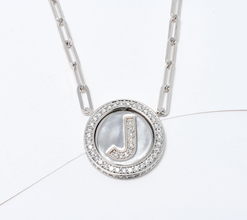 JEN by Jennifer Miller Pave Lab Grown Diamond Initial Necklace — View 9