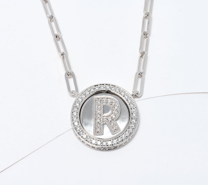JEN by Jennifer Miller Pave Lab Grown Diamond Initial Necklace — View 12