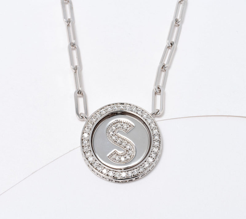 JEN by Jennifer Miller Pave Lab Grown Diamond Initial Necklace — View 41