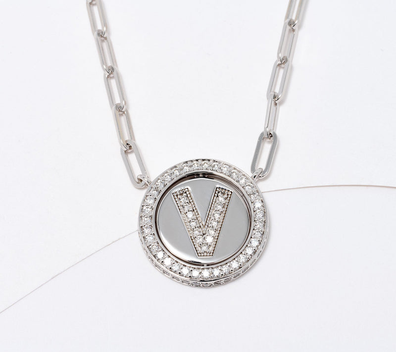 JEN by Jennifer Miller Pave Lab Grown Diamond Initial Necklace — View 42