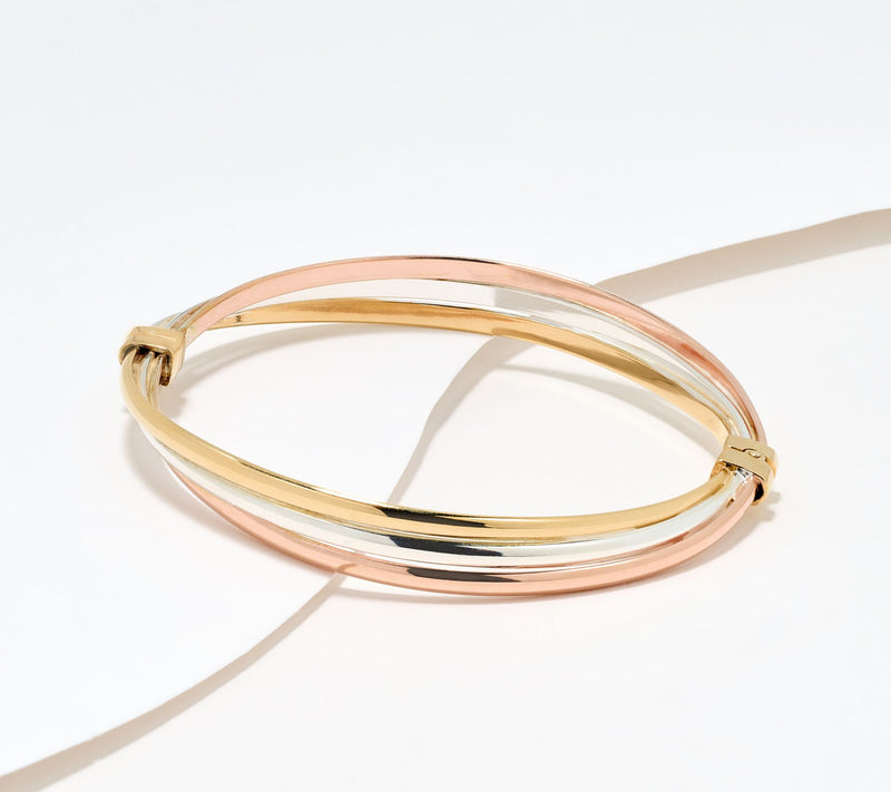 UltraFine 950 Silver Triple Layer Stacked Bangles — Main view