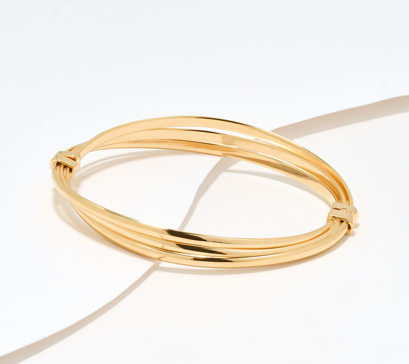 UltraFine 950 Silver Triple Layer Stacked Bangles — View 7