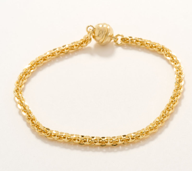 UltraFine 950 Silver Basket Rope Magnetic Clasp Bracelet — View 7