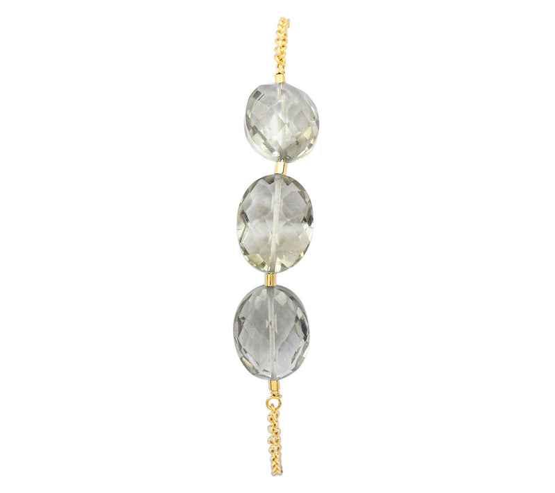Affinity Gems Prasiolite Station Bracelet, 14KGold Plated — View 3